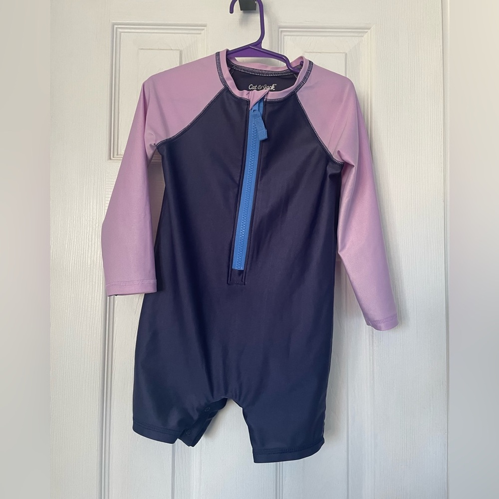 Kids Zip-Front Rash Guard Full Body Swimsuit - Picture 2 of 9